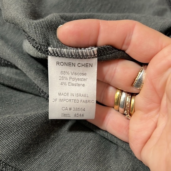 Ronan Chen Black Gray Lagen Look Open Front Cardigan Size 3(M) - Picture 8 of 10